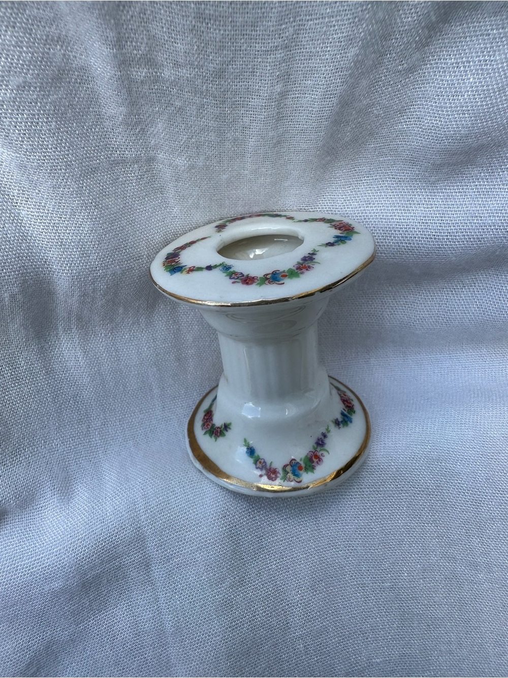 Porcelain Candle Holder / vase Floral design 1 unit